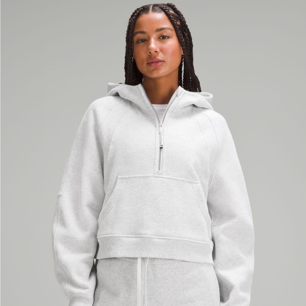 Lululemon Scuba Half Zip Hoodie in Light Grey